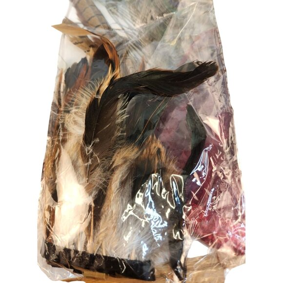 Mixed Feather Craft Lot Natural & Dyed Unopened Packs Hat & Floral Decor Use - Picture 13 of 14